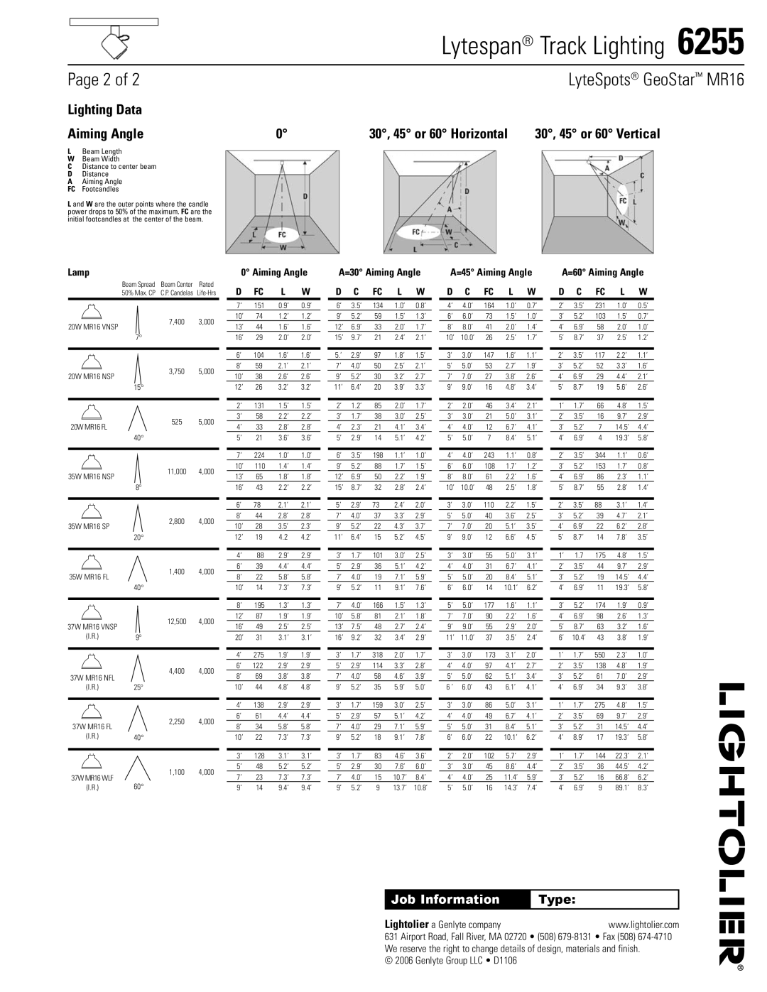 Lightolier 6255 specifications Lytespan Track Lighting  